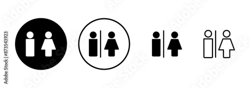 Toilet icon vector isolated on white background. Toilet sign. Man and woman restroom sign vector. Male and female icon