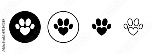 Paw icon vector isolated on white background. Paw Print icon