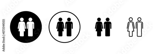 Man and woman icon vector isolated on white background. male and female symbol