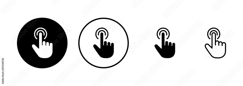 Hand click icon vector isolated on white background. pointer icon vector. hand cursor icon vector Hand click icon vector isolated on white background. pointer icon vector. hand cursor icon vector