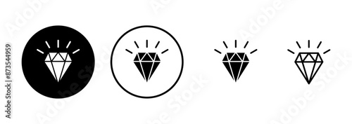 Diamond icon vector isolated on white background. Diamond vector icon. Gemstone symbol