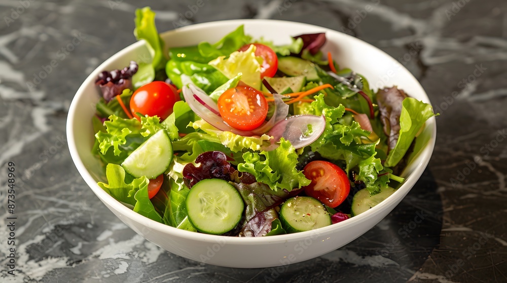 Fresh Green Salad with Cherry Tomatoes and Cucumber Fresh Green Salad with Cherry Tomatoes and Cucumber