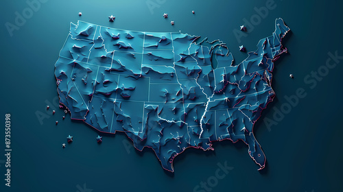 United States 3D vector illustration