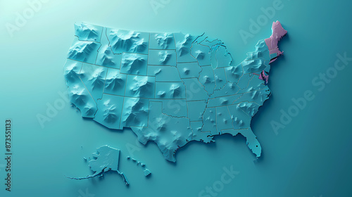 United States 3D vector illustration