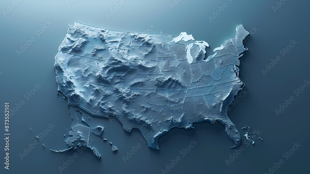 Fototapeta premium United States 3D vector illustration