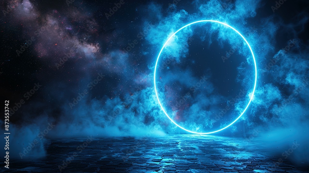 Fototapeta premium Abstract Game Platform: Illuminated 3D Podium Background