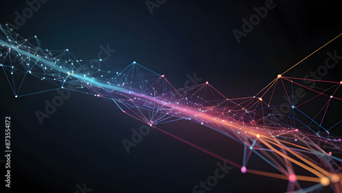 Abstract Technology background. Abstract digital connection dots and lines. Network connection structure. Plexus effect.