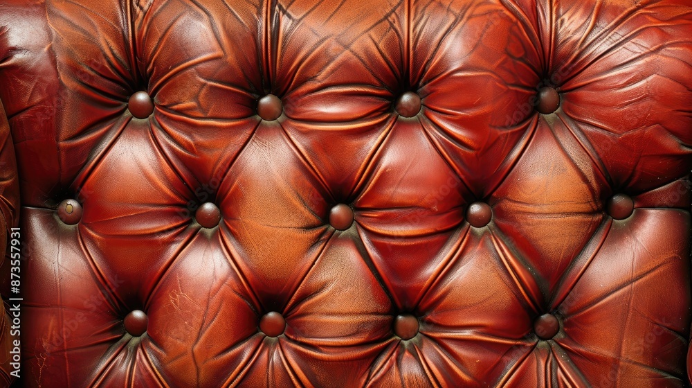Texture background of a leather sofa in brown