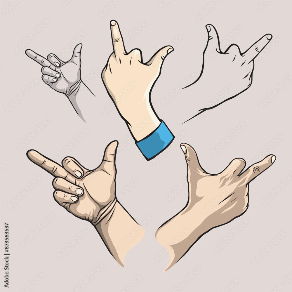 handdrawn, holding up your middle finger and thumb at the same time handdrawn, holding up your middle finger and thumb at the same time