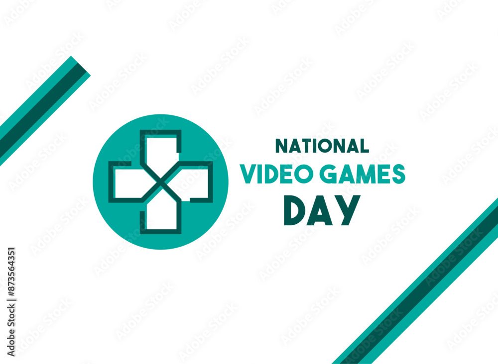 Fototapeta premium Vector Illustration of National Video Game Day. Flat design vector. Abstract background.