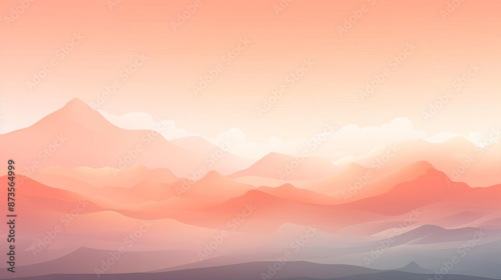 Soft Gradient Sunset Over Mountain Ranges Soft Gradient Sunset Over Mountain Ranges