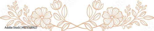 Decorative Floral Line Art