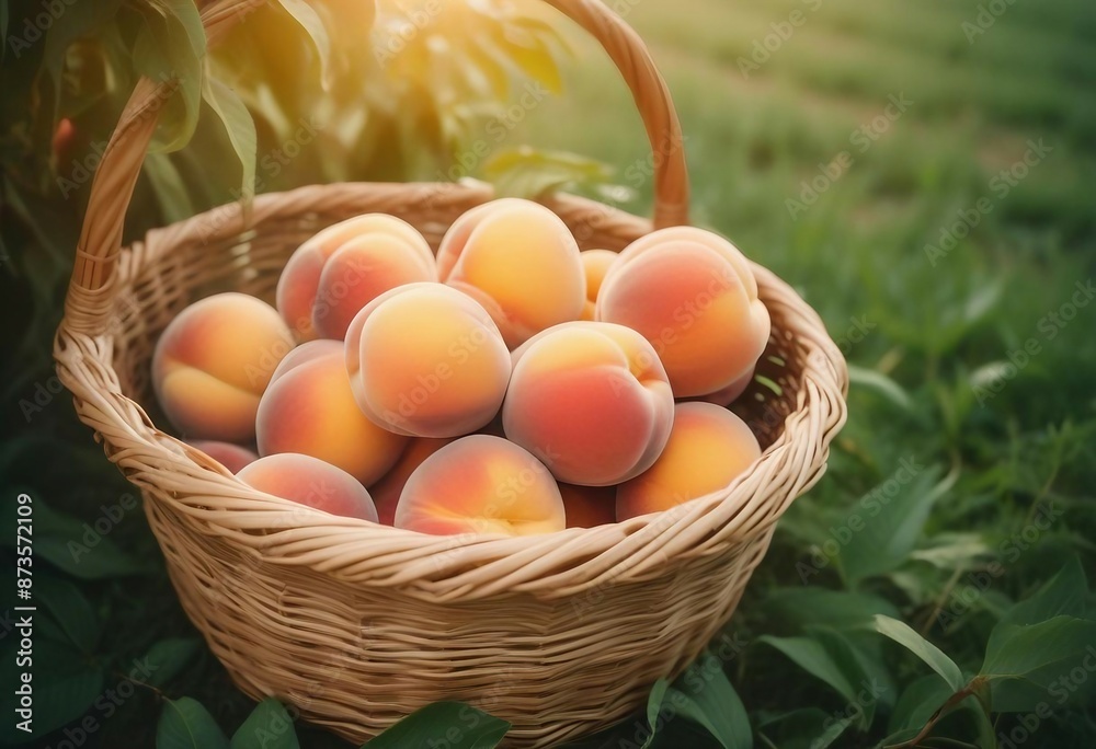 organic peaches in freshly picked basket on old wooden table, organic agriculture advertisement, copy space for text
organic peaches in freshly picked basket on old wooden table, organic agriculture advertisement, copy space for text