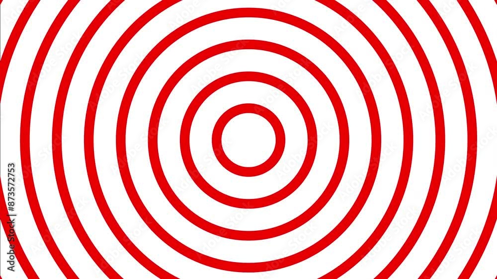 Thick outlined circles looping like a kaleidoscope. Red outlined circles on white background. Heavy thick visual. Infinitely expanding a mesmerizing visual with concentric rings. 4K Motion Graphics Thick outlined circles looping like a kaleidoscope. Red outlined circles on white background. Heavy thick visual. Infinitely expanding a mesmerizing visual with concentric rings. 4K Motion Graphics