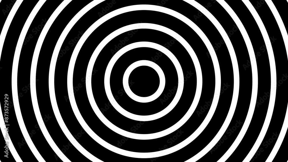Thick outlined circles looping like a kaleidoscope. Black outlined circles on white background. Heavy thick visual. Infinitely expanding a mesmerizing visual with concentric rings. 4K Motion Graphics Thick outlined circles looping like a kaleidoscope. Black outlined circles on white background. Heavy thick visual. Infinitely expanding a mesmerizing visual with concentric rings. 4K Motion Graphics