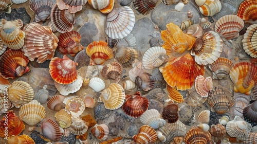 Multicolored Sea Shell Patterns in Ko Phayam Ranong photo