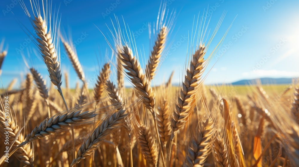 a wheat field with the sun setting behind it. a wheat field with the sun setting behind it.