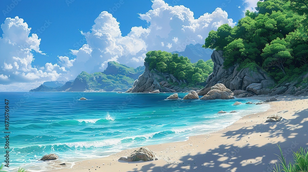 Fototapeta premium Azure Skies and Golden Sands