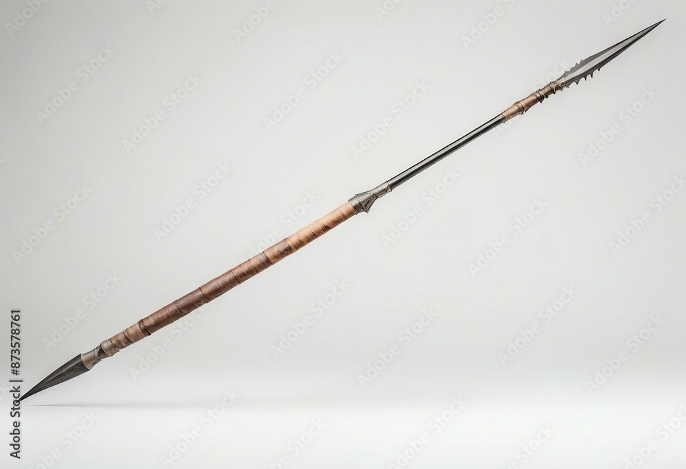Naklejka premium spear used for hunting, isolated white background 