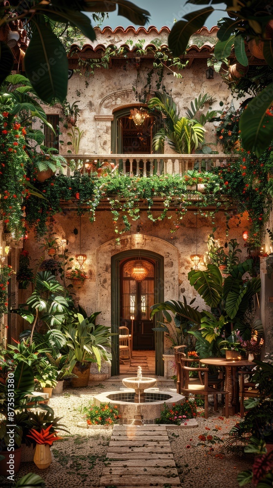 a house with a waterfall and a walkway that has a waterfall in it. a house with a waterfall and a walkway that has a waterfall in it.
