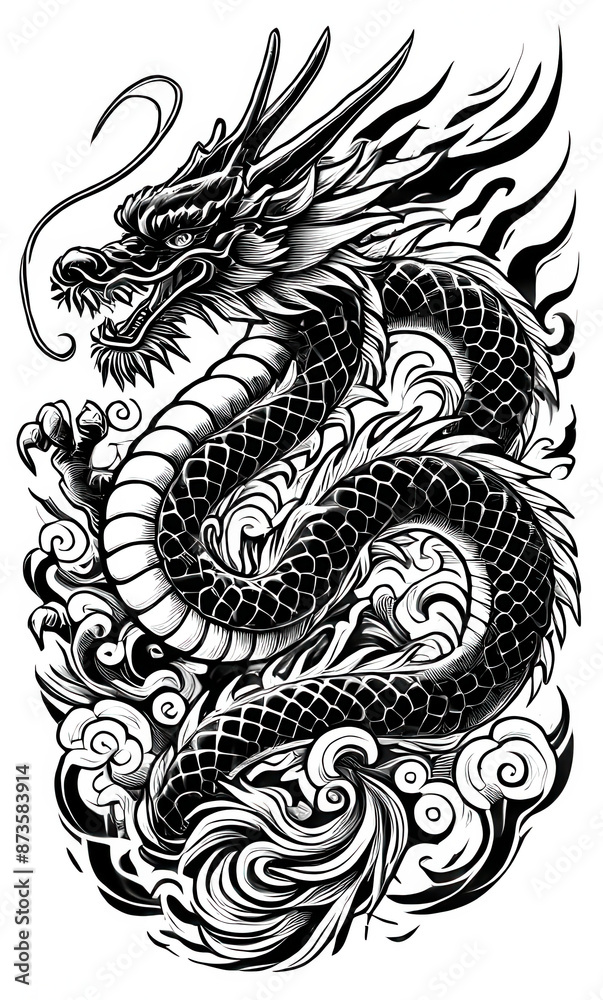 TRIBAL TATOO トライバル タトゥ 刺青 和柄 龍 Dragon TRIBAL TATOO トライバル タトゥ 刺青 和柄 龍 Dragon