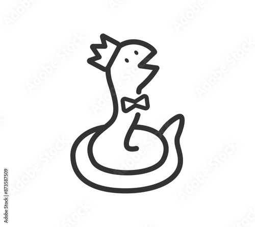 王冠をかぶった蛇のイラスト
