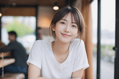 Free Download カフェでくつろぐ女性 - GFXLoad