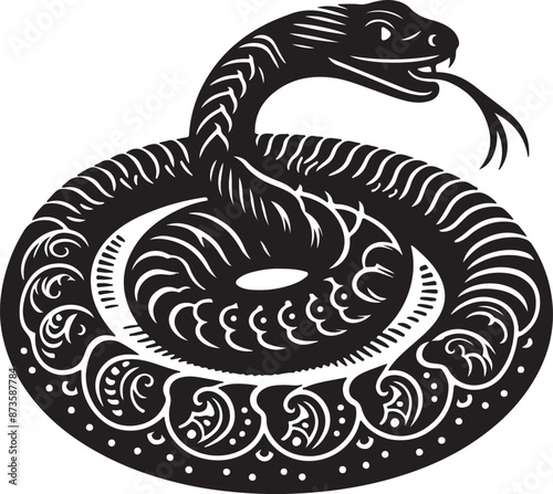 vector silhouette image of snake