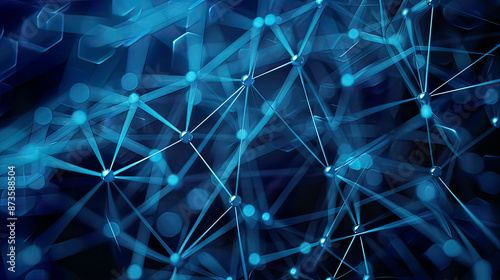 High-resolution image of a blue social network background with interconnected digital lines and nodes vibrant blue tonesfocus on digital connectivity and modern social 