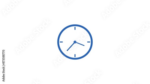 Abstract spinning clock icon and looping arrows 24 hour day fast speed.