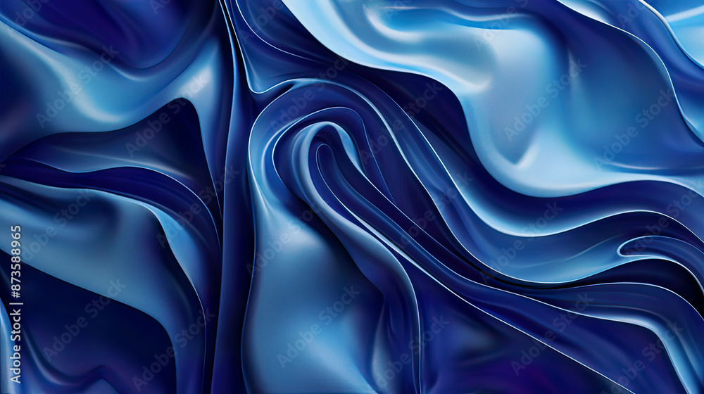 Obraz premium High-resolution modern background in blue with smooth flowing lines and subtle gradient effects clean and minimalist design focus on modern aesthetics and elegance 
