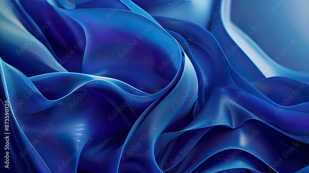 Fototapeta premium Hyper-realistic modern background in blue with smooth gradients and abstract shapes vibrant and clean design emphasis on sleek aesthetics and contemporary style 
