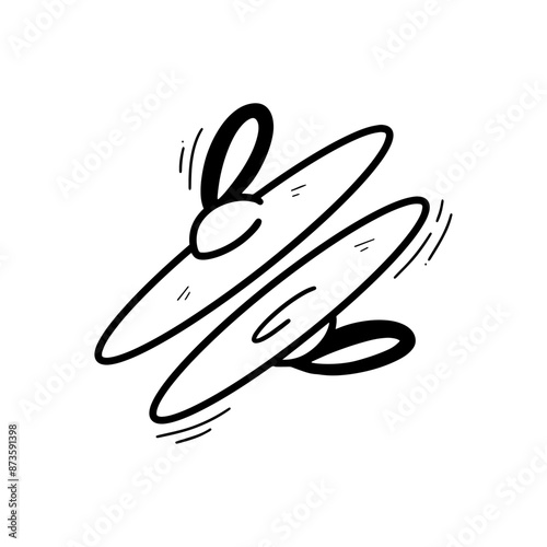 Hand Drawn Cymbals Illustration. Doodle Vector. Isolated on White Background - EPS 10 Vector
