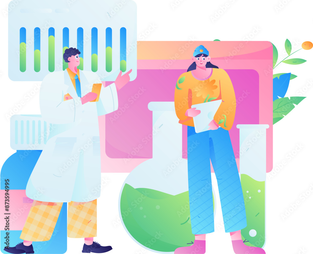 Obraz premium Medical characters fighting the epidemic flat vector concept operation hand drawn illustration 