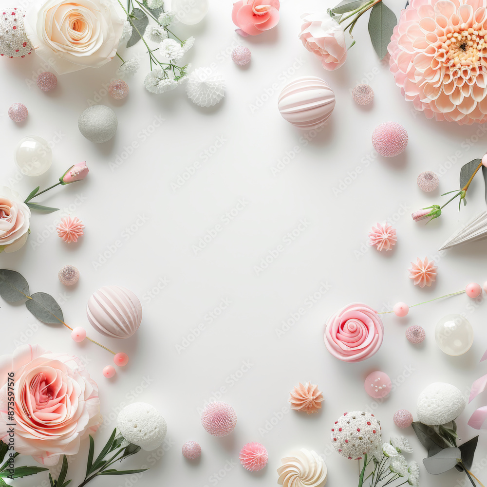 Elegant Floral Arrangement with Pastel Elements Elegant Floral Arrangement with Pastel Elements