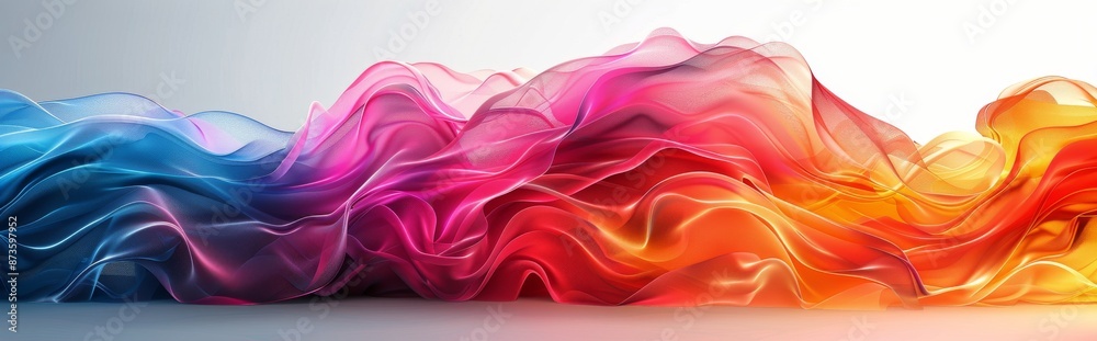 Obraz premium Colorful Fabric Swirling Through the Air