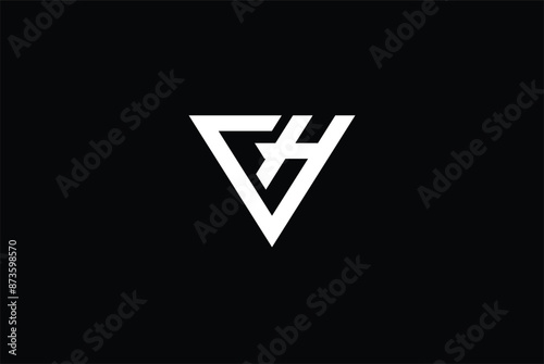 Free Download vector logo ch hc combination of triangles,  CH or HC illustration monogram vector logo template - GFXLoad