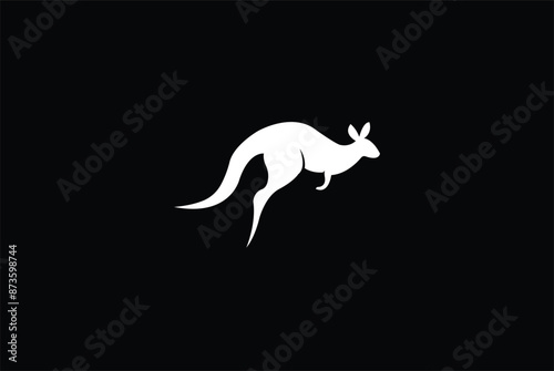 abstract kangaroo wildlife logo creative minimal monochrome monogram symbol photo