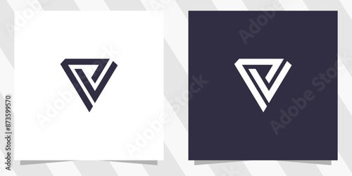 Letter vp pv logo design vector