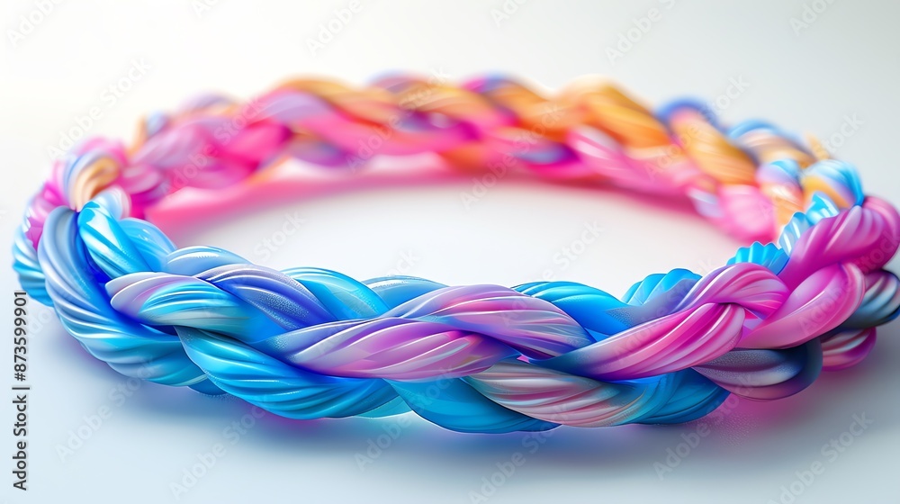 Weighted hula hoop, colorful segments, detailed texture, isolated on white background Weighted hula hoop, colorful segments, detailed texture, isolated on white background