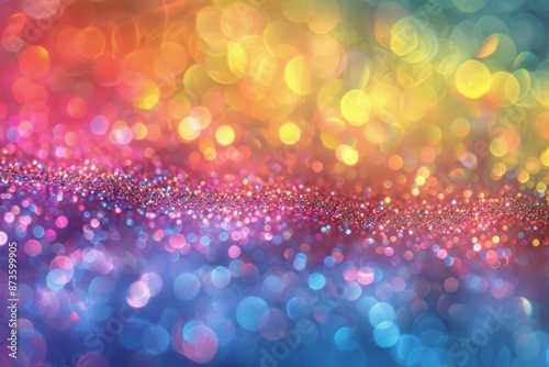 Pink And Blue Glitter Background With Bokeh Lights