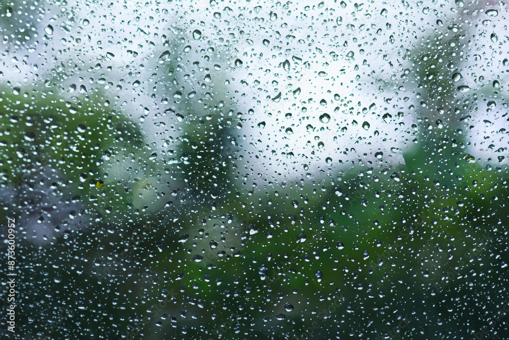 Close-Up of Raindrop on Glass Window
