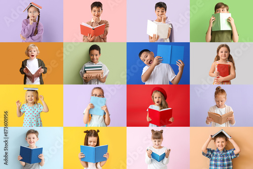 Collage of many children wi...