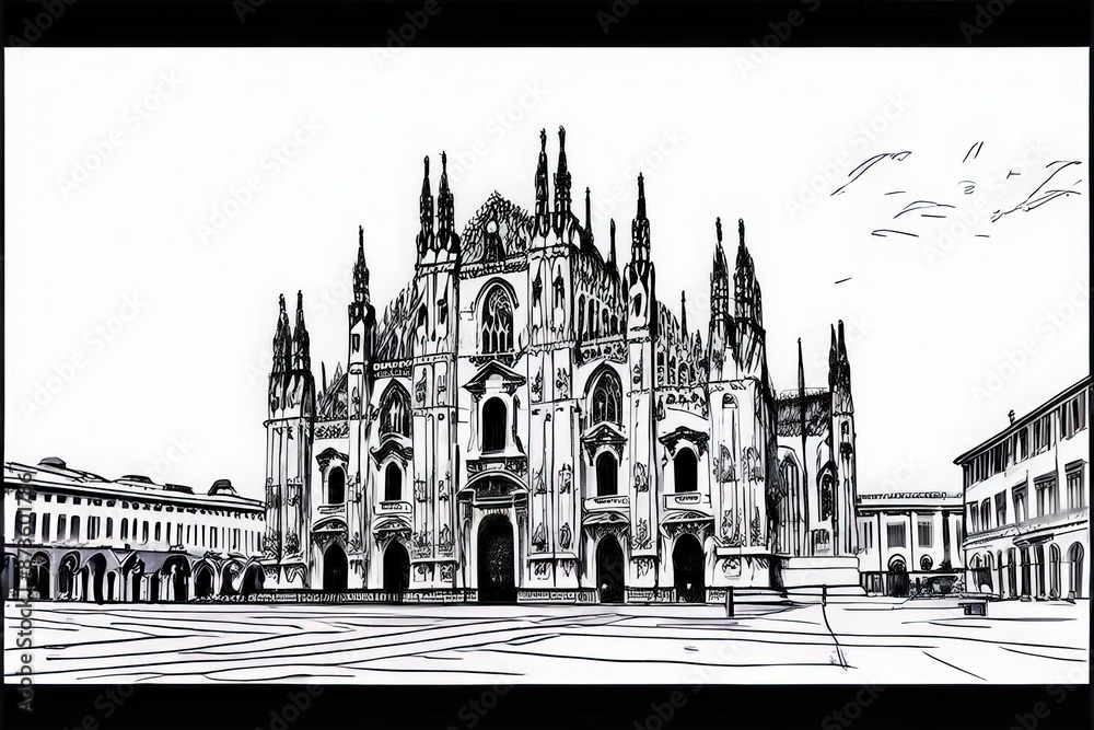 Fototapeta premium the AI Image Generator, painting of a church