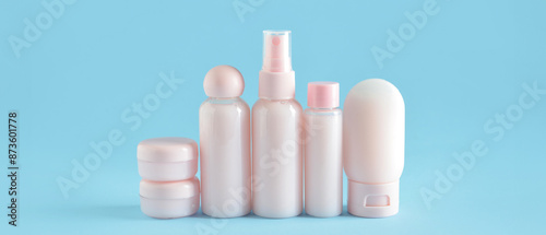 Travel bottles and jars wit...