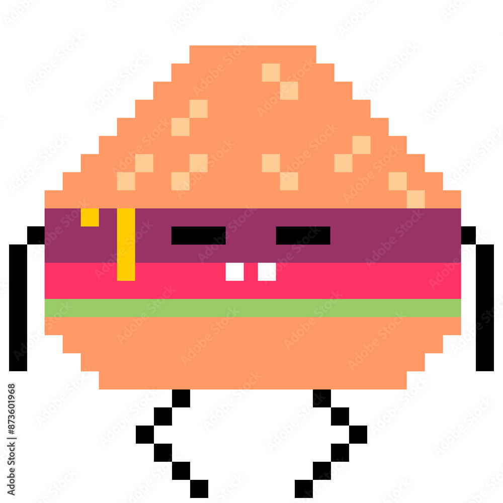 burgers character pixelart illustration burgers character pixelart illustration