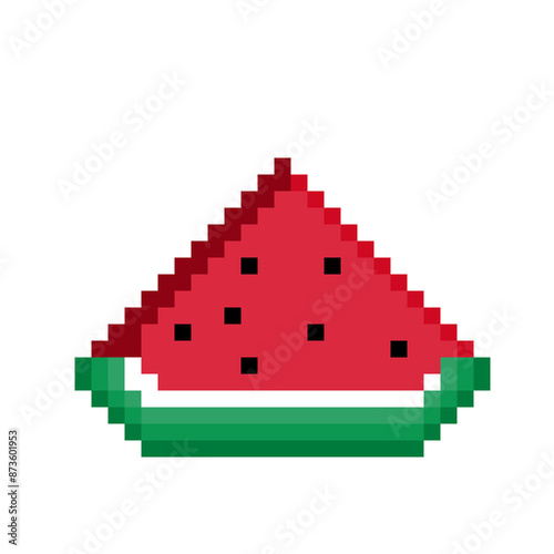 watermelon pixel art illustration 