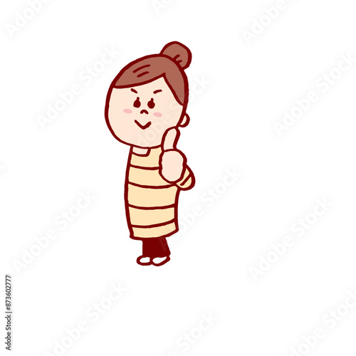 お団子頭のかわいい女子の色々なポーズや仕草