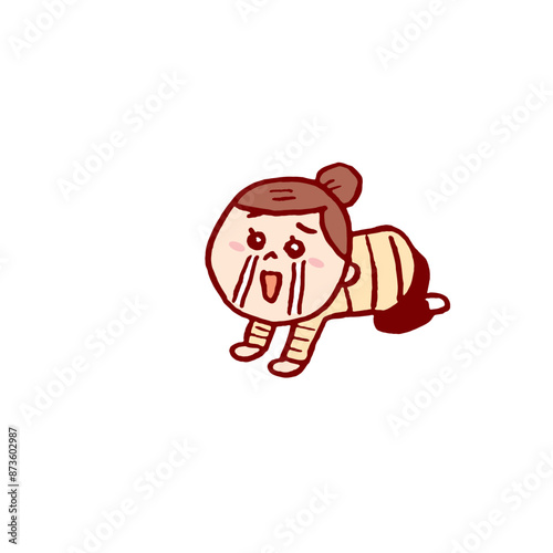 お団子頭のかわいい女子の色々なポーズや仕草