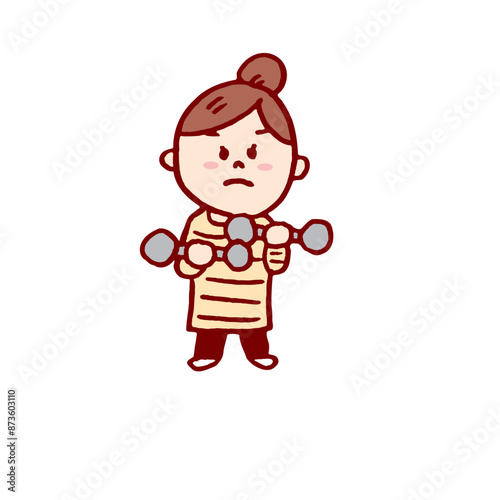 お団子頭のかわいい女子の色々なポーズや仕草